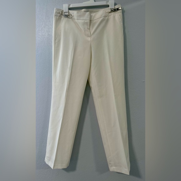 Zac & Rachel Pull-On Ankle Pants Women's 8P White Mid-Rise Comfort Dress Pants - Picture 1 of 4
